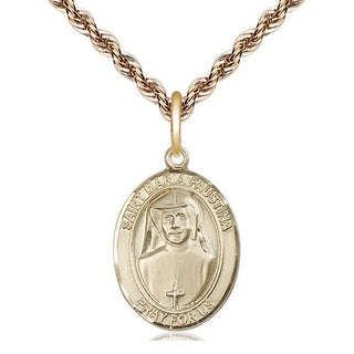 14kt Gold Saint Maria Faustina Medal Engraved Catholic Saint Jewelry