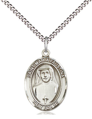 Pewter Saint Maria Faustina Medal Religious Jewelry Engraved Catholic Saint Jewelry