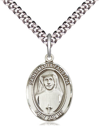 Pewter Saint Maria Faustina Medal Religious Jewelry Engraved Catholic Saint Jewelry