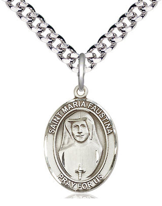 Pewter Saint Maria Faustina Medal Religious Jewelry Engraved Catholic Saint Jewelry