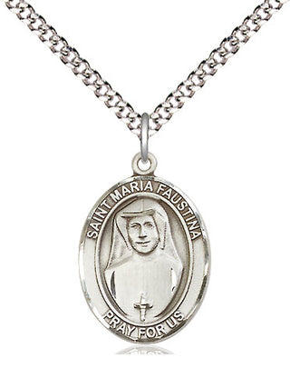 Pewter Saint Maria Faustina Medal Religious Jewelry Engraved Catholic Saint Jewelry