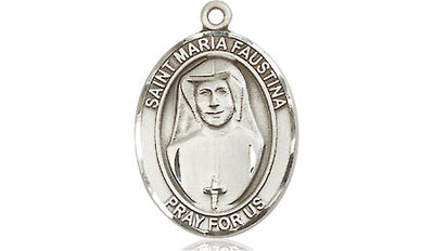 Sterling Silver St. Maria Faustina Medal | Medium | Engravable