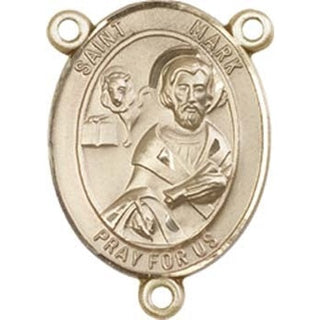 14kt Gold Filled Saint Mark the Evangelist Rosary Center Rosary Center Engraved Catholic Saint Jewelry