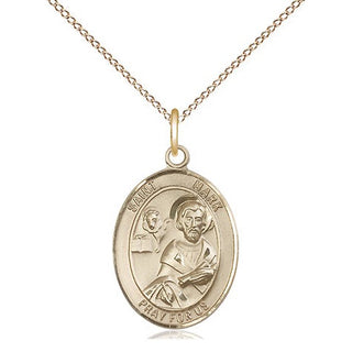 14kt Gold Filled Saint Mark the Evangelist Medal Religious Jewelry Engraved Catholic Saint Jewelry