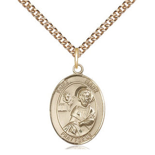 14kt Gold Filled Saint Mark the Evangelist Medal Religious Jewelry Engraved Catholic Saint Jewelry