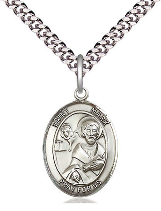 Pewter Saint Mark the Evangelist Medal Religious Jewelry Engraved Catholic Saint Jewelry