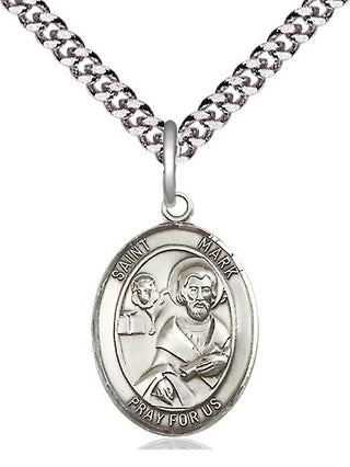 Sterling Silver Saint Mark the Evangelist Medal Religious Jewelry Engraved Catholic Saint Jewelry