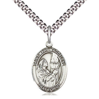 Pewter Saint Mary Magdalene Medal Religious Jewelry Engraved Catholic Saint Jewelry