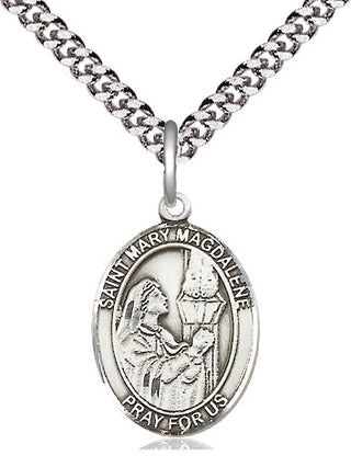 Sterling Silver Saint Mary Magdalene Medal Religious Jewelry Engraved Catholic Saint Jewelry