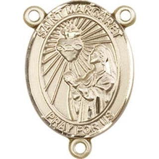 14kt Gold Filled Saint Margaret Mary Alacoque Rosary Center Rosary Center Engraved Catholic Saint Jewelry