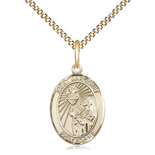 14kt Gold Filled Saint Margaret Mary Alacoque Medal Religious Jewelry Engraved Catholic Saint Jewelry