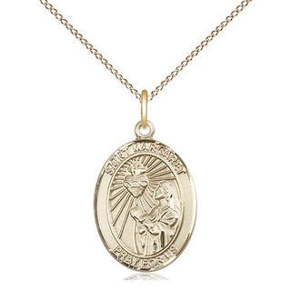 14kt Gold Filled Saint Margaret Mary Alacoque Medal Religious Jewelry Engraved Catholic Saint Jewelry