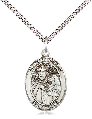 Pewter Saint Margaret Mary Alacoque Medal Religious Jewelry Engraved Catholic Saint Jewelry