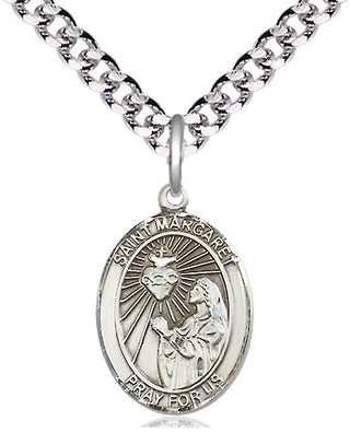 Pewter Saint Margaret Mary Alacoque Medal Religious Jewelry Engraved Catholic Saint Jewelry
