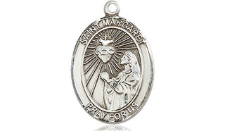 Sterling Silver Saint Margaret Mary Alacoque Medal Religious Jewelry Engraved Catholic Saint Jewelry