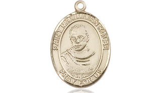 14kt Gold Filled Saint Maximilian Kolbe Medal Engraved Catholic Saint Jewelry