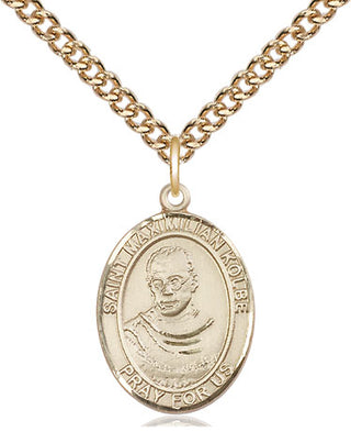 14kt Gold Filled Saint Maximilian Kolbe Medal Religious Jewelry Engraved Catholic Saint Jewelry