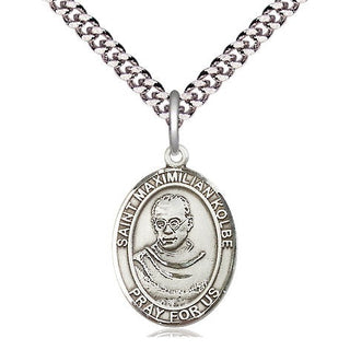 Pewter Saint Maximilian Kolbe Medal Religious Jewelry Engraved Catholic Saint Jewelry