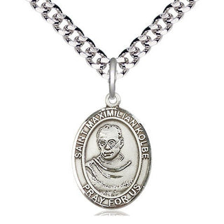 Pewter Saint Maximilian Kolbe Medal Religious Jewelry Engraved Catholic Saint Jewelry