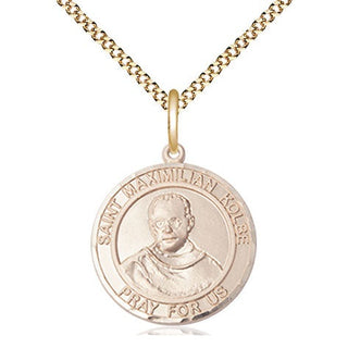14kt Gold Filled Saint Maximilian Kolbe Medal Religious Jewelry Engraved Catholic Saint Jewelry