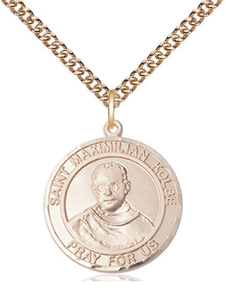 14kt Gold Filled Saint Maximilian Kolbe Medal Religious Jewelry Engraved Catholic Saint Jewelry