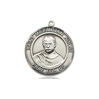 Pewter Saint Maximilian Kolbe Medal Engraved Catholic Saint Jewelry