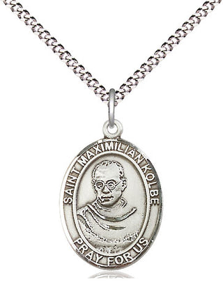 Sterling Silver Saint Maximilian Kolbe Medal Religious Jewelry Engraved Catholic Saint Jewelry