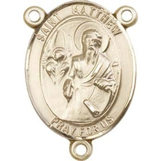 14kt Gold Filled Saint Matthew the Apostle Rosary Center Rosary Center Engraved Catholic Saint Jewelry