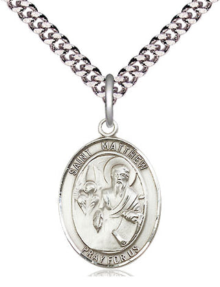 Pewter Saint Matthew the Apostle Medal Religious Jewelry Engraved Catholic Saint Jewelry