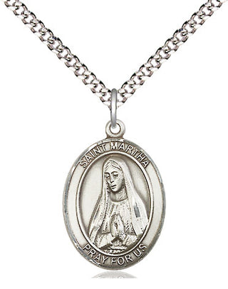 Sterling Silver Saint Martha Medal Religious Jewelry Engraved Catholic Saint Jewelry