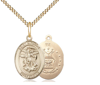 14kt Gold Filled Saint Michael Air Force Medal Religious Jewelry