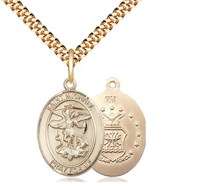 14kt Gold Filled Saint Michael Air Force Medal Religious Jewelry