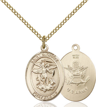 14kt Gold Filled Saint Michael Army Medal Religious Jewelry
