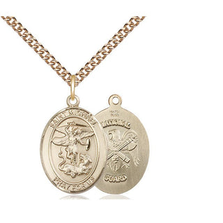 14kt Gold Filled Saint Michael National Guard Medal Religious Jewelry