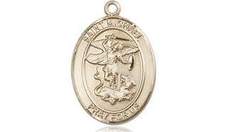 14kt Gold Saint Michael the Archangel Medal | Engravable