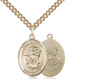 14kt Gold Saint Michael Coast Guard Medal