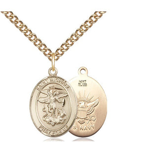14kt Gold Saint Michael Navy Medal
