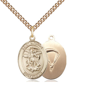 14kt Gold Saint Michael Paratrooper Medal