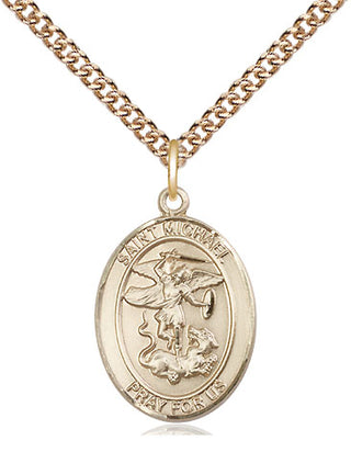 14kt Gold Saint Michael the Archangel Medal | Engravable