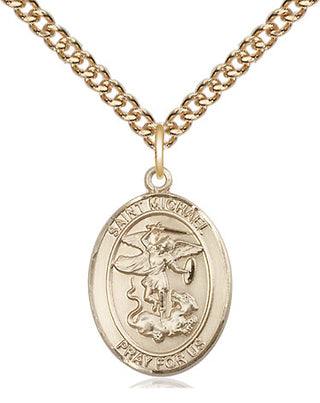 14kt Gold Saint Michael the Archangel Medal | Engravable