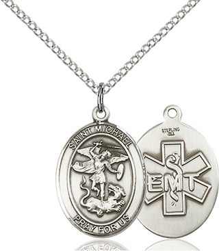 Pewter Saint Michael EMT Medal Religious Jewelry