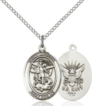 Pewter Saint Michael Navy Medal Religious Jewelry