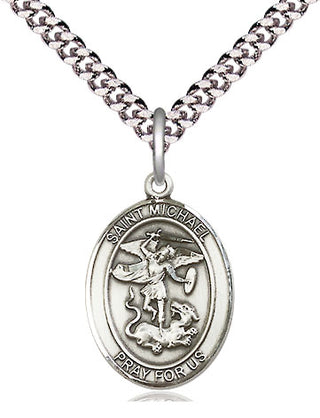 Pewter Saint Michael the Archangel Medal Religious Jewelry Engraved Catholic Saint Jewelry