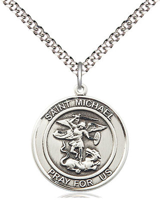 Sterling Silver Saint Michael the Archangel Medal Religious Jewelry Engraved Catholic Saint Jewelry