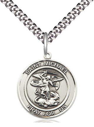 Sterling Silver Saint Michael the Archangel Medal Religious Jewelry Engraved Catholic Saint Jewelry