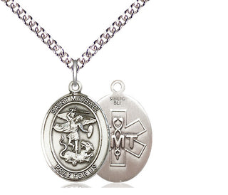 Sterling Silver Saint Michael EMT Medal Religious Jewelry