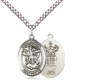Sterling Silver Saint Michael Air Force Medal Religious Jewelry