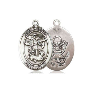 Sterling Silver Saint Michael Army Medal Religious Jewelry