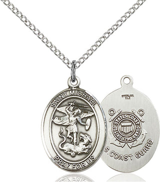 Sterling Silver Saint Michael Coast Guard Medal Religious Jewelry