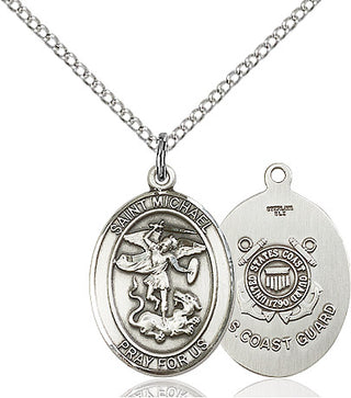 Sterling Silver Saint Michael Coast Guard Medal Religious Jewelry